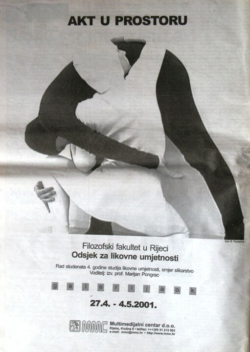 Plakat izložbe studenata slikarstva Akt u prostoru