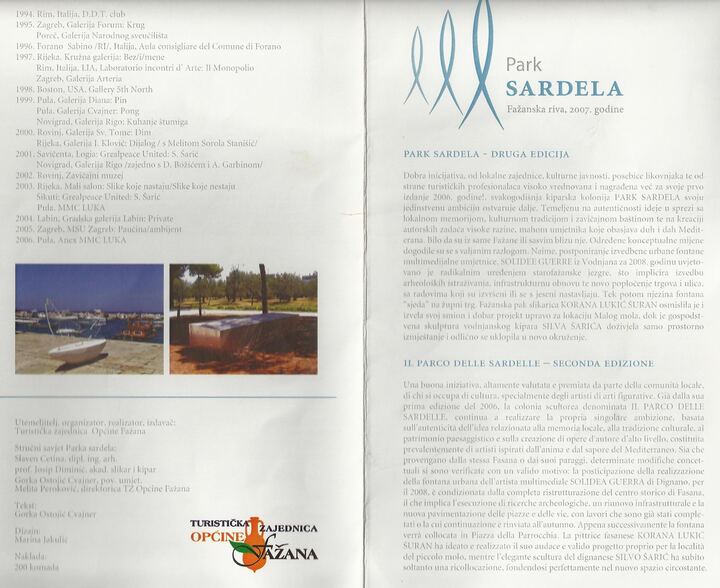 Brošura Park sardela, fažanska riva 2007.