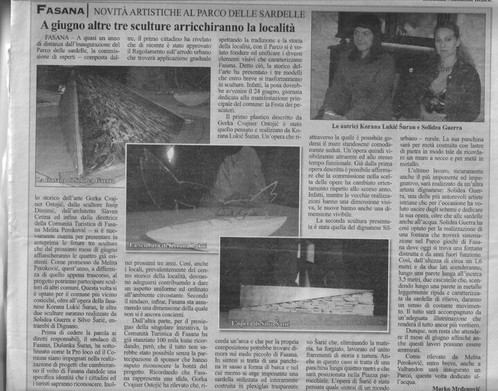 Članak na talijanskom s fotografijama skulptura
